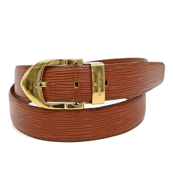 LOUIS VUITTON Ceinture Classic Belt Epi Leather 85/34 Brown Accessory